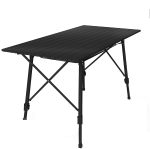 Masa pliabila gradina,Kraftpunkt,spatiu depozitare, geanta transport, inaltime reglabila, 90 x 45 cm, aluminiu, negru