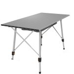 Masa pliabila gradina,Kraftpunkt, geanta transport, inaltime reglabila, 90 x 45 cm, aluminiu, argintiu