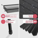 Masa pliabila gradina,Kraftpunkt,spatiu depozitare, geanta transport, inaltime reglabila, 90 x 45 cm, aluminiu, negru - imagine 5