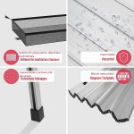 Masa pliabila gradina,Kraftpunkt, geanta transport, inaltime reglabila, 90 x 45 cm, aluminiu, argintiu - imagine 4