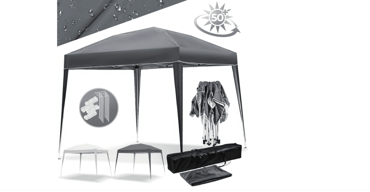 Pavilion impermeabil, cu protectie UV pentru gradina/terasa/curte, pliabil, 3x3m, gri/antracit - imagine 4