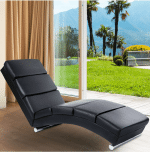 Fotoliu de relaxare pentru living, piele ecologica, stil elegant, modern, 154 x 51 x 73 cm, nergu
