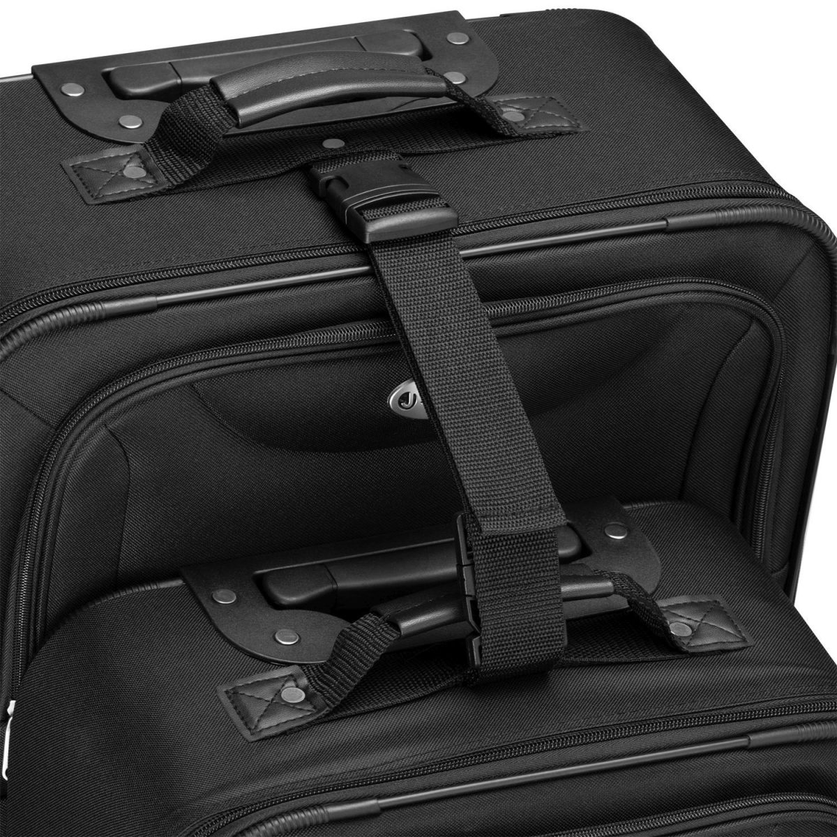 Set 3 trolere si 2 genti cosmetice, Atena, L-M, poliester, negru - imagine 9