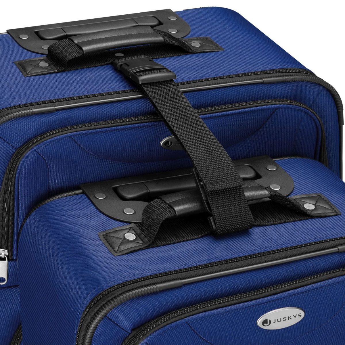 Set 3 trolere si 2 genti cosmetice, Atena, L-M, poliester, albastru - imagine 5