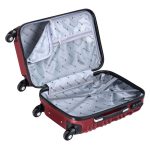 Set 4 trolere ABS de diferite dimensiuni, S-M-L-XL, roti robuste de 360°, rosu,Juskys - imagine 10
