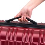Set 4 trolere ABS de diferite dimensiuni, S-M-L-XL, roti robuste de 360°, rosu,Juskys - imagine 13