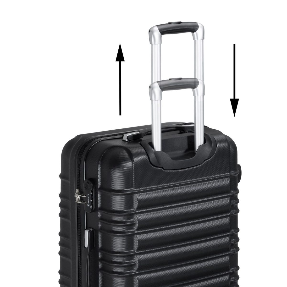 Set 4 trolere de diferite dimensiuni, S-M-L-XL, ABS, roti robuste de 360°, negru - imagine 8