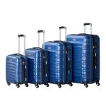Set 4 trolere de diferite dimensiuni, S-M-L-XL, ABS, roti robuste de 360°, albastru