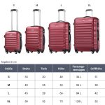 Set 4 trolere ABS de diferite dimensiuni, S-M-L-XL, roti robuste de 360°, rosu,Juskys - imagine 16