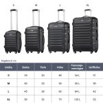 Set 4 trolere de diferite dimensiuni, S-M-L-XL, ABS, roti robuste de 360°, negru - imagine 11
