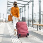 Set 4 trolere ABS de diferite dimensiuni, S-M-L-XL, roti robuste de 360°, rosu,Juskys - imagine 2