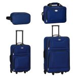 Set 3 trolere si 2 genti cosmetice, Atena, L-M, poliester, albastru - imagine 15