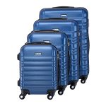 Set 4 trolere de diferite dimensiuni, S-M-L-XL, ABS, roti robuste de 360°, albastru - imagine 5