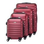 Set 4 trolere ABS de diferite dimensiuni, S-M-L-XL, roti robuste de 360°, rosu,Juskys - imagine 3