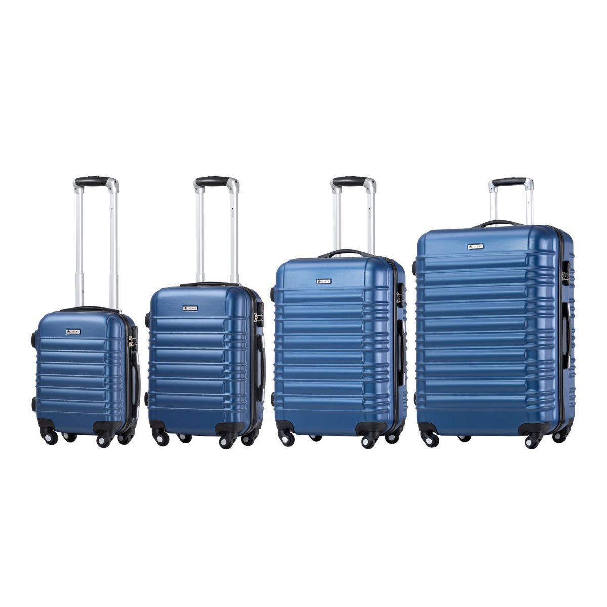 Set 4 trolere de diferite dimensiuni, S-M-L-XL, ABS, roti robuste de 360°, albastru - imagine 4