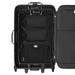 Set 3 trolere si 2 genti cosmetice, Atena, L-M, poliester, negru - imagine 4