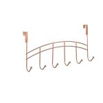 Cuier metalic versatil, cu 6 carlige, 20x40x9 cm, cupru - imagine 2