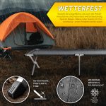 Pat pliabil pentru camping, 190x64x44cm, robust, stabil, husa de transport, gri - imagine 5