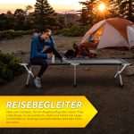 Pat pliabil pentru camping, 190x64x44cm, robust, stabil, husa de transport, gri - imagine 6