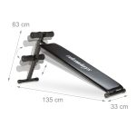 Banca abdomene Relaxdays, pliabila, neagra, greutate suportata 100 kg, 63 x 33 x 135 cm - imagine 5