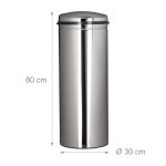 Cos de gunoi cu senzor, 50 L, otel, design modern, argintiu - imagine 4