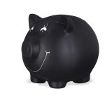 Pusculita decorativa, purcelus, de scris, din ceramica, neagra, 14 x 17 x 13 cm - imagine 7