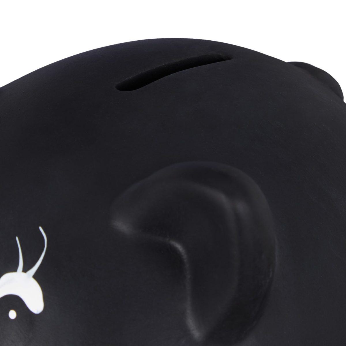 Pusculita decorativa, purcelus, de scris, din ceramica, neagra, 14 x 17 x 13 cm - imagine 6
