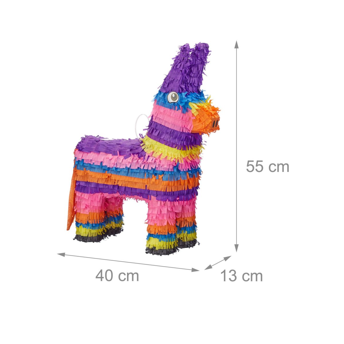 Piniata pentru petrecerile copiilor, ponei, din hartie multicolora, se pot adauga dulciuri/jucarii inauntru, 55 x 40 x 13 cm - imagine 4
