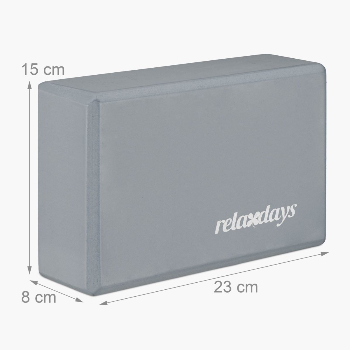 Caramida yoga, Relaxdays, gri/alb, din spuma tare, 8 x 23 x 15 cm - imagine 9