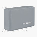 Caramida yoga, Relaxdays, gri/alb, din spuma tare, 8 x 23 x 15 cm - imagine 9