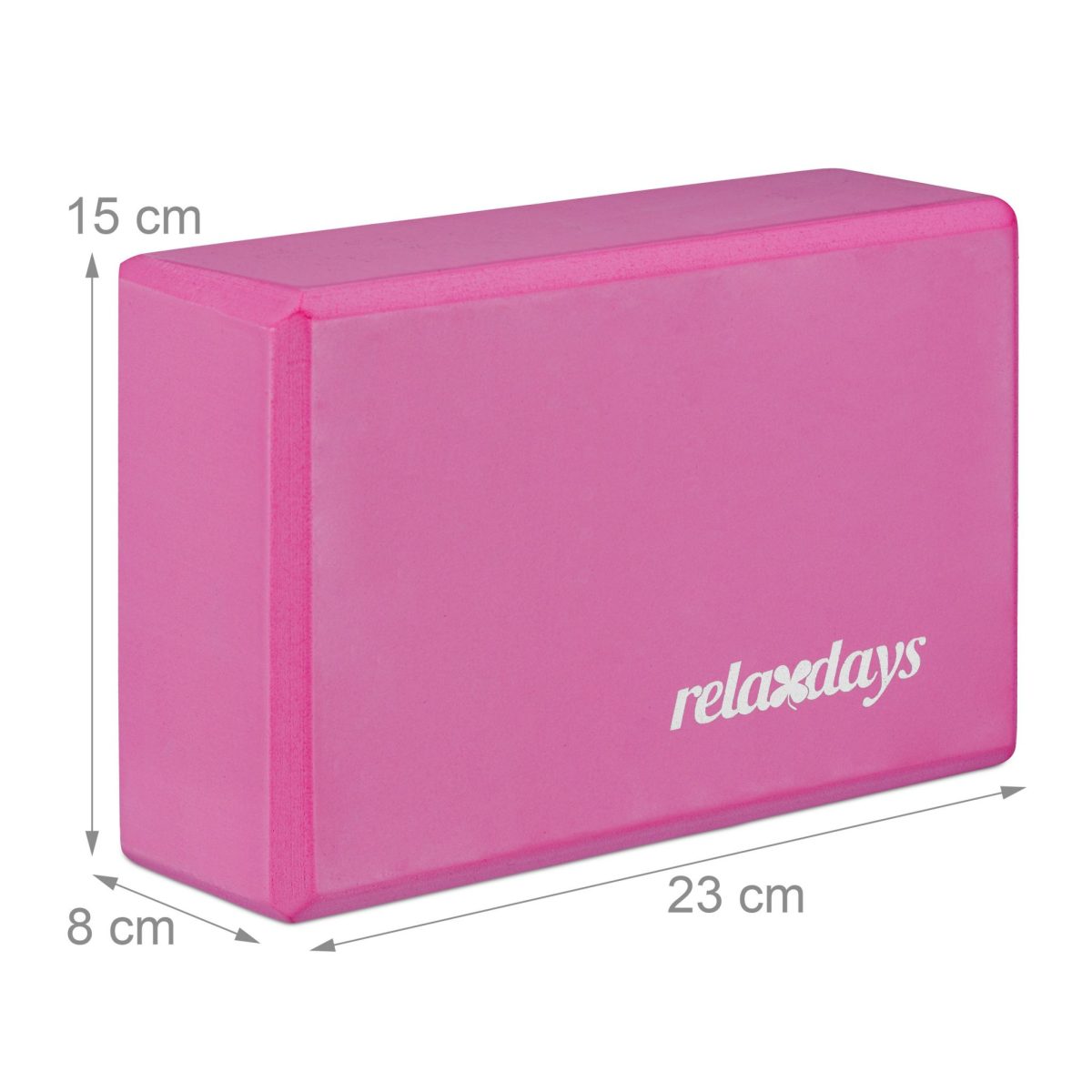 Caramida yoga, Relaxdays, roz/alb, din spuma tare, 8 x 23 x 15 cm - imagine 6