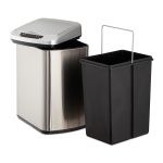 Cos de gunoi cu senzor automat, 12 L, capac anti-miros,  41 x 21,5 x 28 cm, negru/argintiu - imagine 9