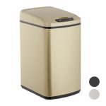 Cos de gunoi cu senzor automat, 12 L, capac anti-miros, 41 x 21,5 x 28 cm, negru/gold