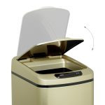 Cos de gunoi cu senzor automat, 12 L, capac anti-miros, 41 x 21,5 x 28 cm, negru/gold - imagine 5
