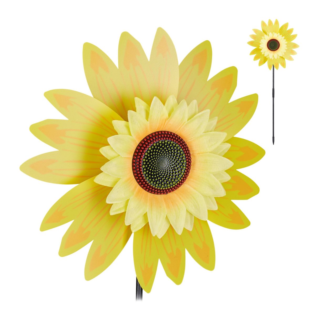 Decoratiune pentru gradina, foloarea soarelui, din plastic, 70 x 30 x 9 cm - imagine 2
