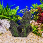 Decor acvariu, trunchi de copac, negru/verde, 16,5 x 15,5 x 11 cm - imagine 2