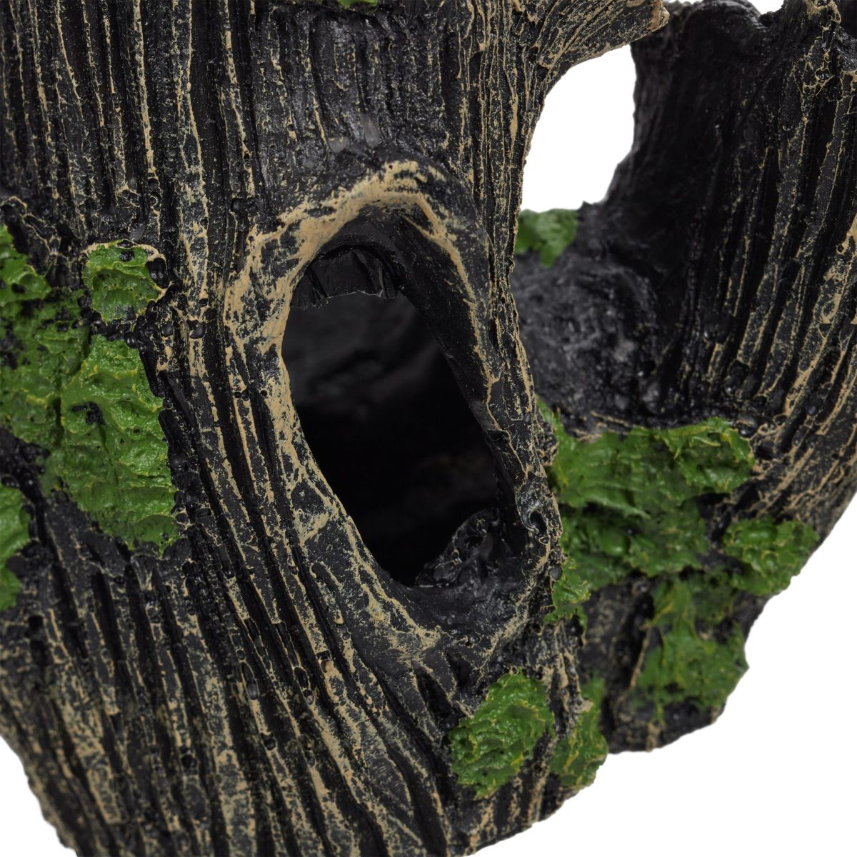 Decor acvariu, trunchi de copac, negru/verde, 16,5 x 15,5 x 11 cm - imagine 4