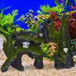 Decoratiune acvariu, roca, gri/verde/alb,  17 x 23,5 x 8,5 cm