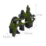 Decoratiune acvariu, roca, gri/verde/alb,  17 x 23,5 x 8,5 cm - imagine 6