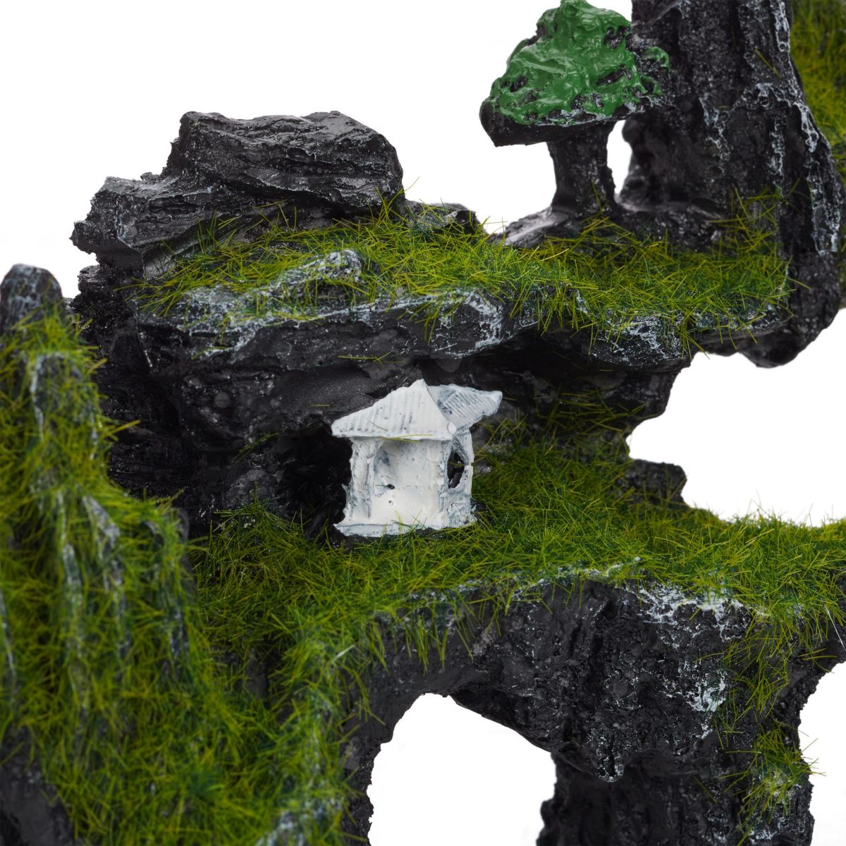 Decoratiune acvariu, roca, gri/verde/alb,  17 x 23,5 x 8,5 cm - imagine 3