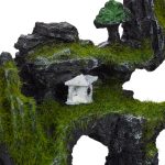 Decoratiune acvariu, roca, gri/verde/alb,  17 x 23,5 x 8,5 cm - imagine 3