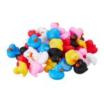 Set jucarii de baie, rata, 48 bucati, rosu/galben/alb/negru/albastru/roz, 3 x 4 x 4 cm - imagine 8
