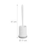 Perie de toaleta cu suport, din plastic, alb/gri,  41 x 11 cm - imagine 8
