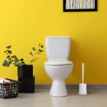 Perie de toaleta cu suport, din plastic, alb/gri,  41 x 11 cm - imagine 7