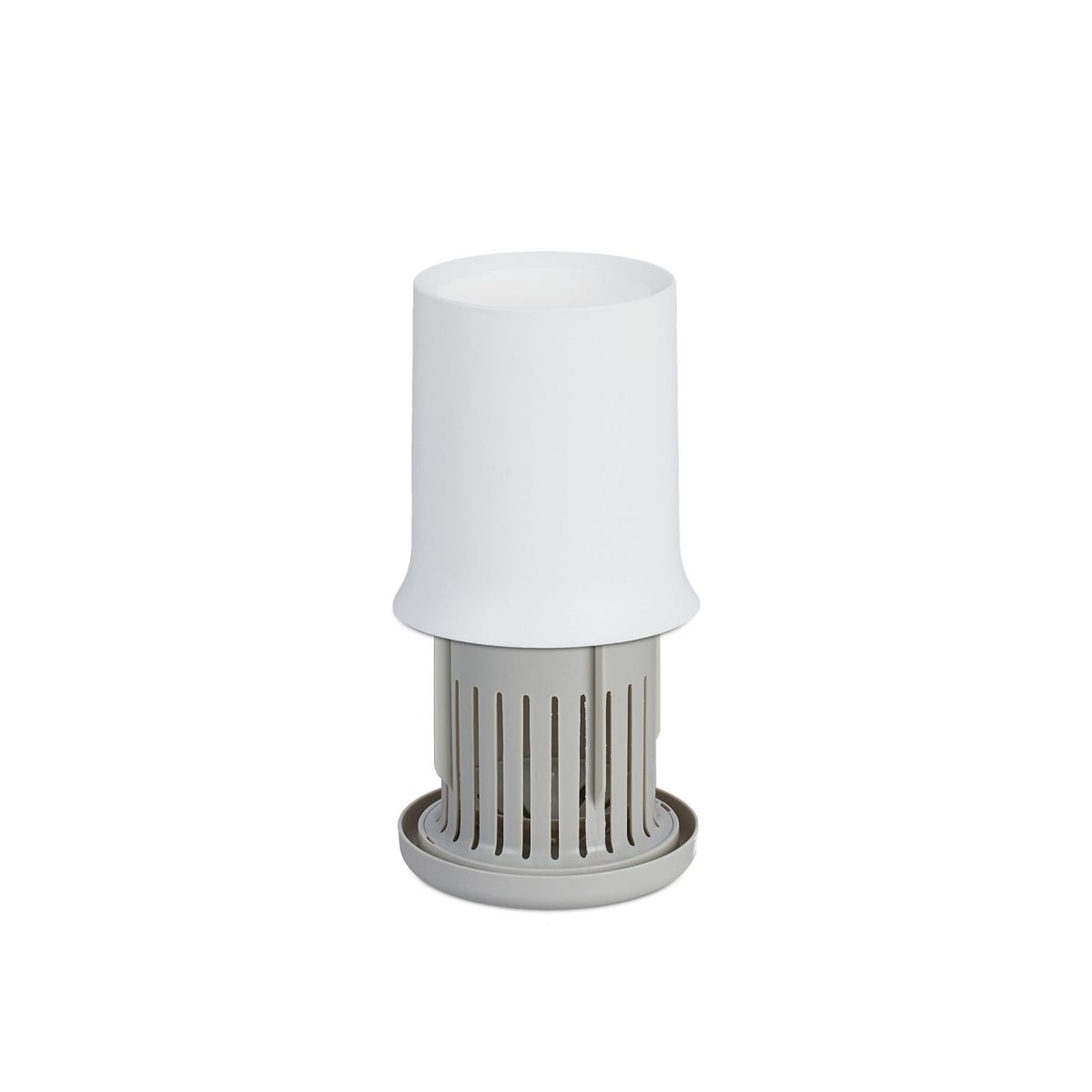Perie de toaleta cu suport, din plastic, alb/gri,  41 x 11 cm - imagine 6