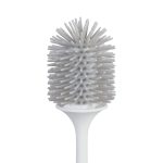 Perie de toaleta cu suport, din plastic, alb/gri,  41 x 11 cm - imagine 3