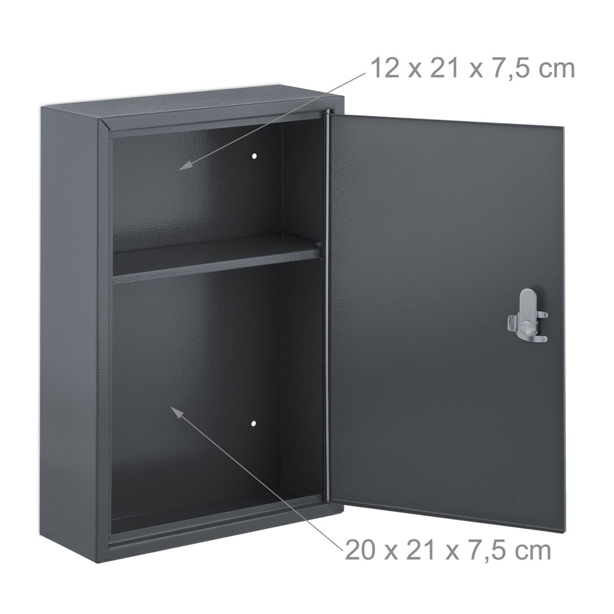 Dulap pentru medicamente, 2 etaje, gri/alb, 32 x 21,5 x 9,5 cm - imagine 7