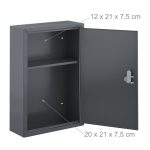 Dulap pentru medicamente, 2 etaje, gri/alb, 32 x 21,5 x 9,5 cm - imagine 7