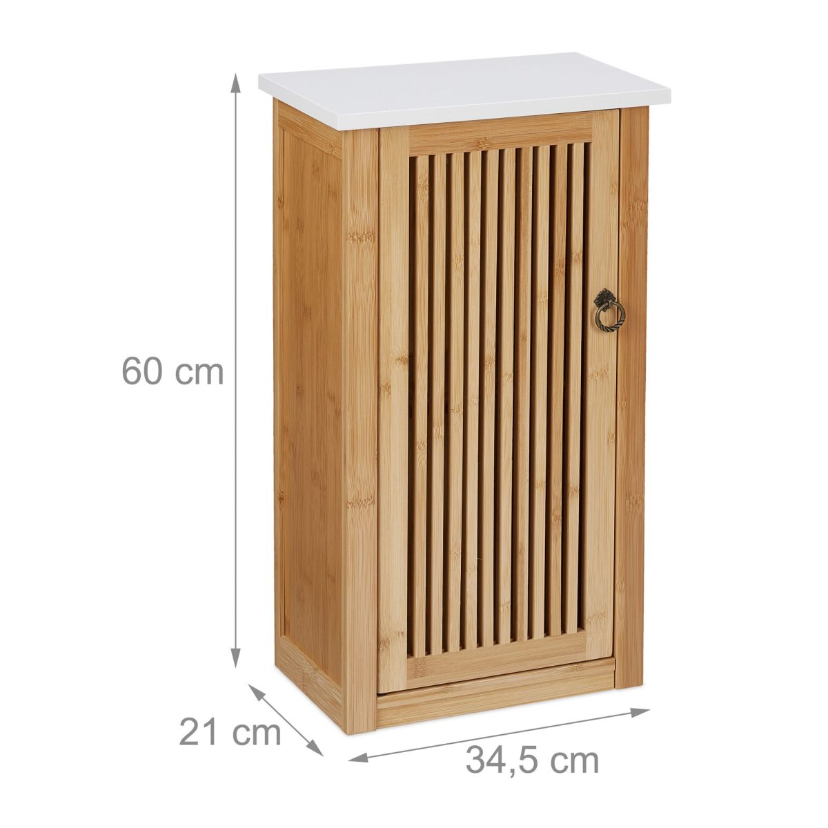 Dulap de baie suspendat, 2 rafturi, 60 x 34,5 x 21 cm, maro - imagine 5
