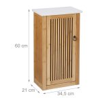 Dulap de baie suspendat, 2 rafturi, 60 x 34,5 x 21 cm, maro - imagine 5